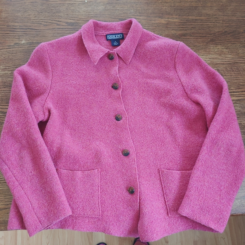 Land's end 100% wool cardigan